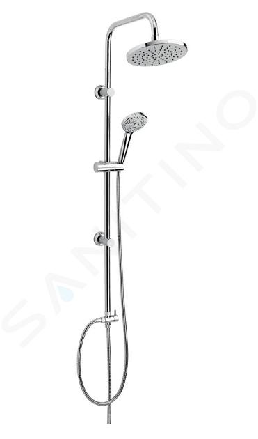 Novaservis Sets de douche - Colonne de douche, douche de tête et douche à main avec support et flexible, hauteur 106 cm, chrome SET030,0