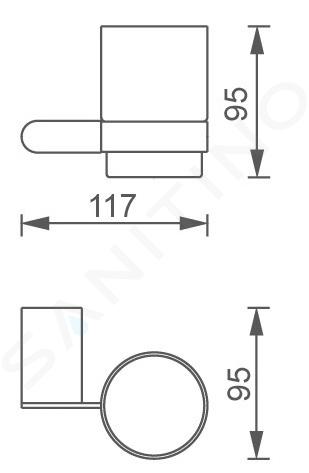 Novaservis Titania Naty - Bicchiere porta spazzolini e dentifricio con  supporto, vetro opaco/cromo 66606,0