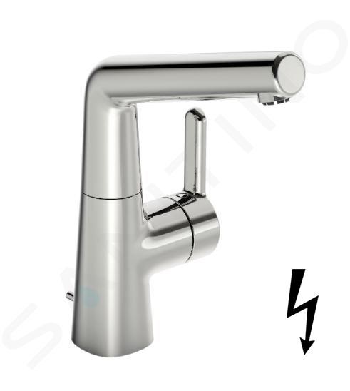 Hansa Designo - Miscelatore da lavabo, per scaldabagni non pressurizzati, con sistema di scarico e braccio di erogazione girevole, cromo 51211183