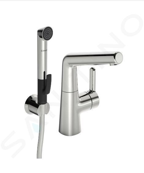 Hansa Designo - Miscelatore da lavabo con braccio di erogazione girevole e doccetta estraibile, cromato 51342201