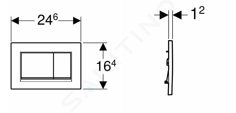 115.883.JT.1 Placca di comando Geberit Sigma 30 bianco opaco/cromato