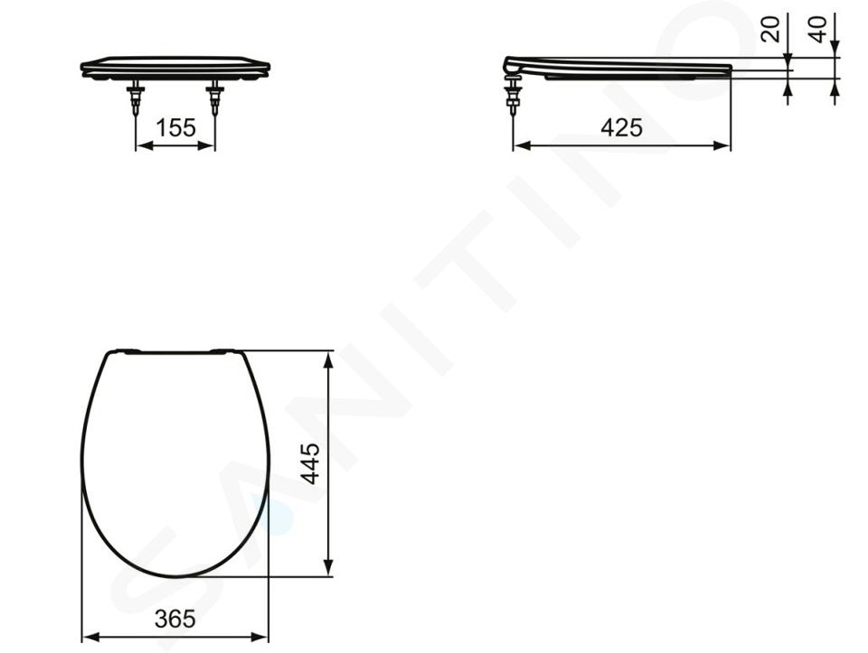 Ideal Standard Eurovit - Sedile WC, bianco W300201