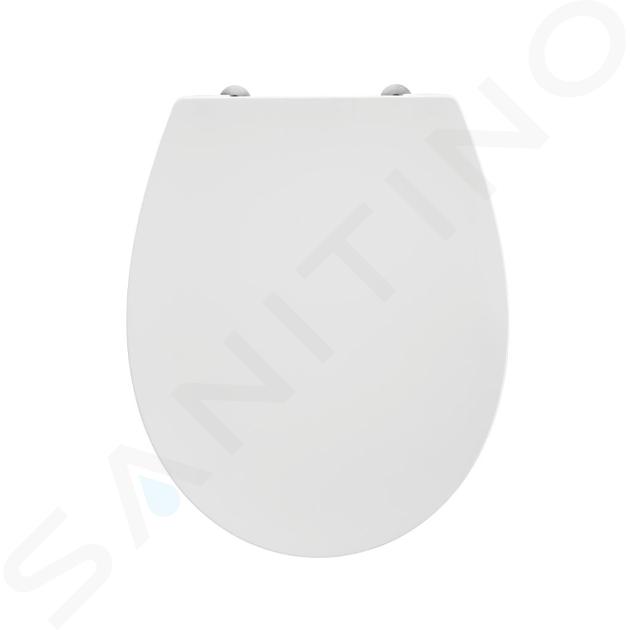 Sedile copri wc bianco quadro eurovit con cerniere in plastica ideal  standard e131601