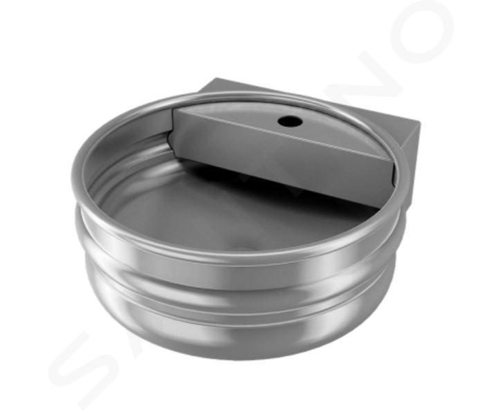 Sanela Lavoare din oțel inoxidabil - Lavoar rotund KEG, 1 orificiu pentru baterie, oțel inoxidabil SLUN 77A
