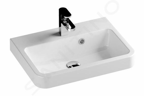 Ravak BeHappy II - Lavabo per mobili 550x400 mm, con 1 foro per rubinetto, bianco XJA01155000