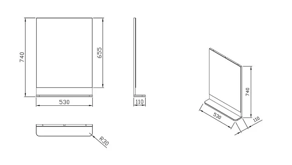 Ravak BeHappy II - Spiegel 53x74 cm, weiß X000001099 | Sanitino.de