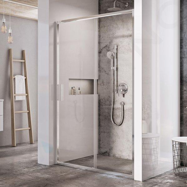 Ravak Blix - Porta della doccia Slim BLSDP2-100, 98-101 cm, acciaio inox lucido/vetro X0PMA0C00Z1