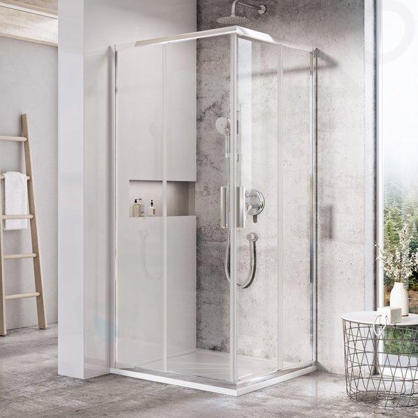 Ravak Blix - Cabina de ducha Slim BLSRV2-80, 800x800 mm, acero inoxidable brillante/cristal transparente X1LM40C00Z1