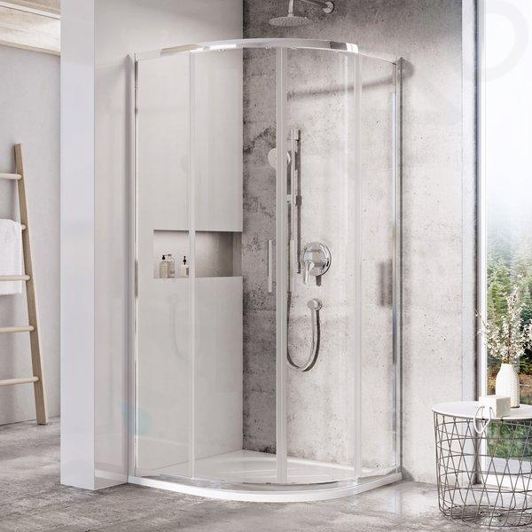 Ravak Blix - Cabina doccia a quarto di giro, 900x900 mm, acciaio inox lucido/vetro trasparente X3BM70C00Z1