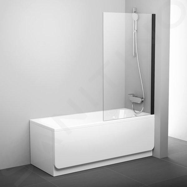 Ravak Pivot - Pare-baignoire, 80x140 cm, noir/verre clair 79840300Z1