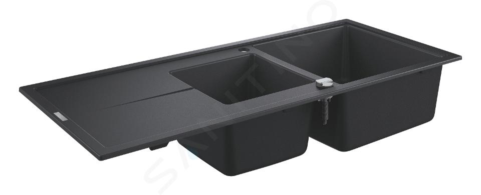 Grohe Chiuvete - Chiuvetă compozit K400 cu scurgere automată, 1160x500 mm, granit negru 31643AP0