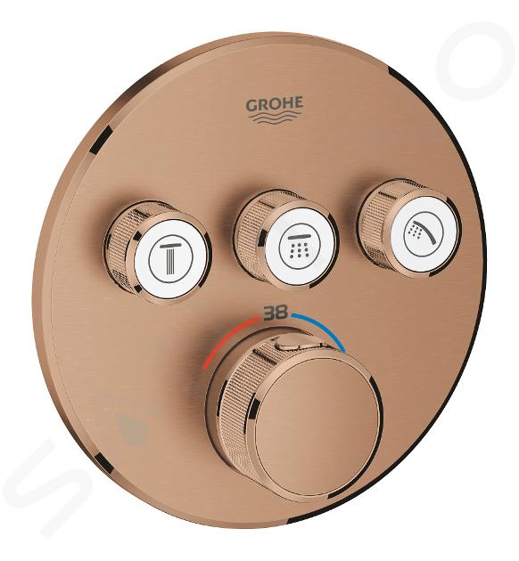 Grohe Grohtherm SmartControl - Termostatická sprchová podomietková batéria, 3 ventily, kefovaný Warm Sunset 29121DL0