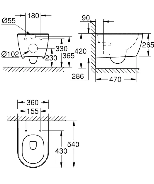 Essence Cuvette WC suspendue