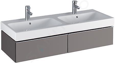 Geberit iCon - Mueble bajo lavabo doble, 1190x240x477 mm, platino brillante 840222000