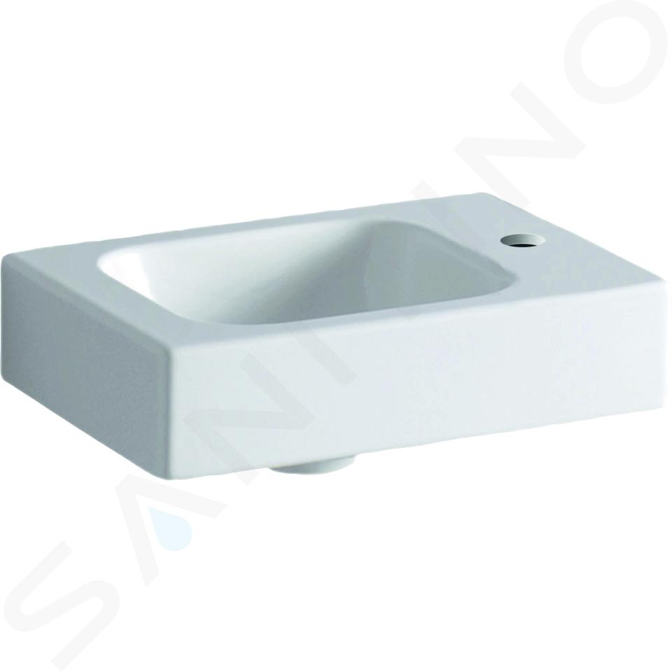 Geberit iCon - Lavabo sin rebosadero con orificio a la derecha, 380x280 mm, blanco 124736000