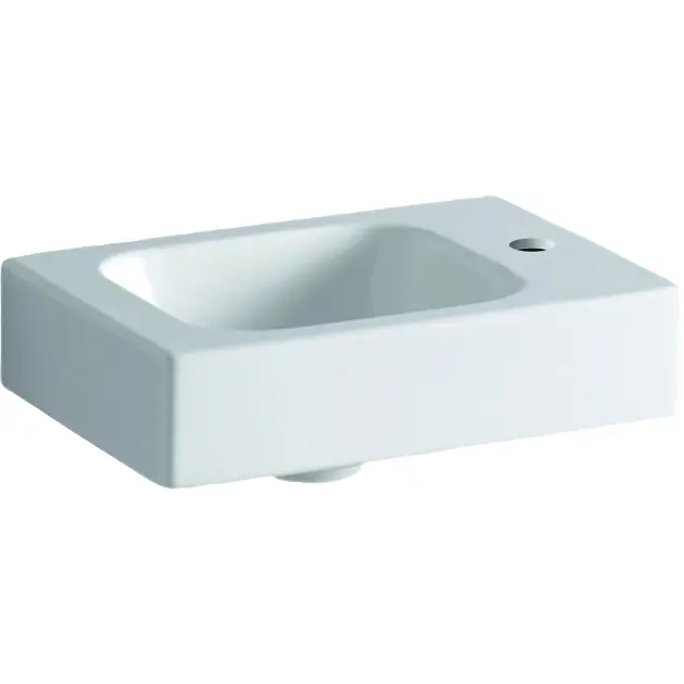 Geberit iCon - Lavabo sin rebosadero con orificio a la derecha, 380x280 mm, con KeraTect, blanco 124736600