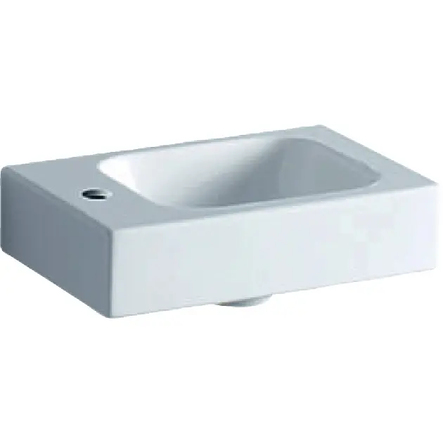 Geberit iCon - Lave-mains sans trop plein, avec trou pour robinet à gauche, 380x280 mm, blanc 124836000