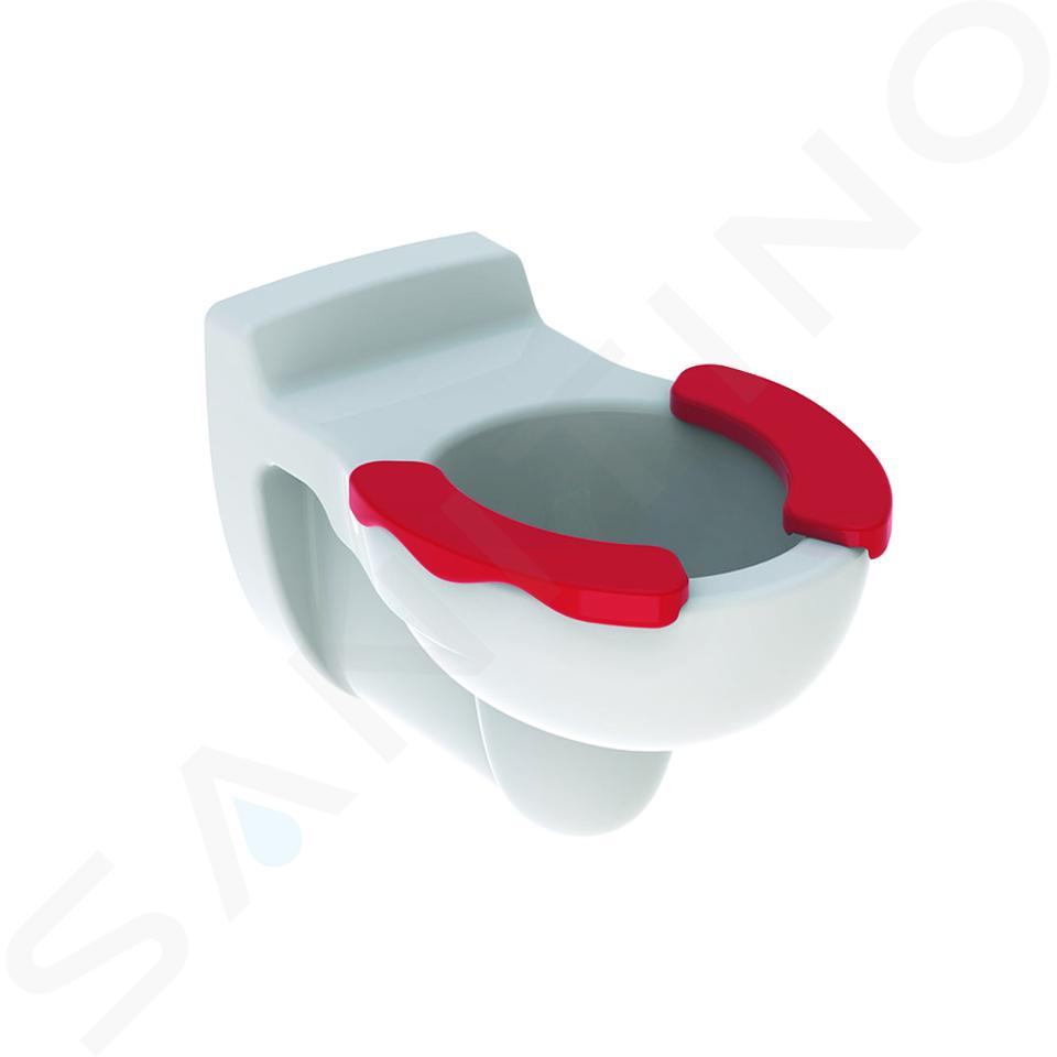 Geberit Bambini - Kinder hangend toilet, wit/karmijn 201710000