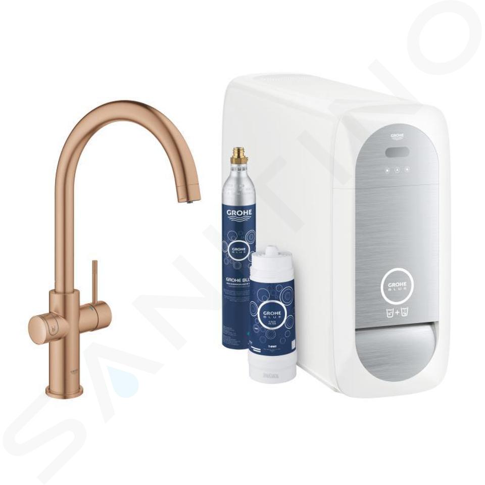 Grohe Blue Home - Keukenkraan, met filterset en koeler, geborsteld Warm Sunset 31455DL1