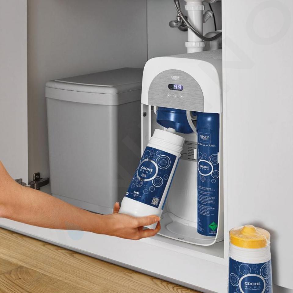 Grohe Blue Home - Miscelatore da lavello con dispositivo di filtraggio e  refrigerazione, Warm Sunset spazzolato 31455DL1