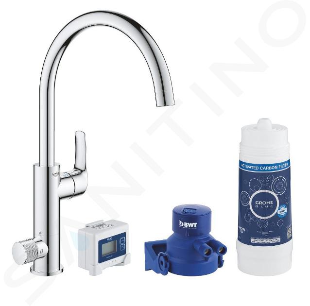 Grohe Blue Pure - Conjunto de grifo de fregadero EuroSmart con filtro, cromo 30383000