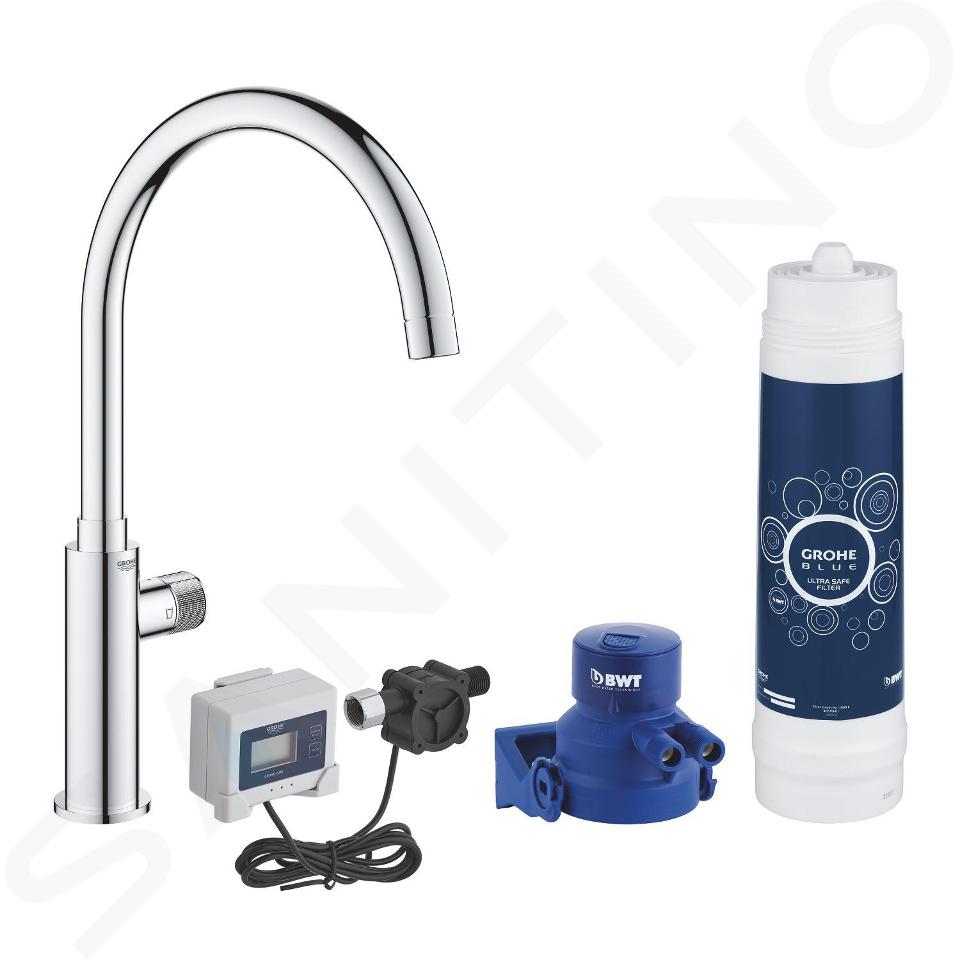 Grohe Blue Pure - Rubinetto da lavello Mono con funzione di filtraggio  UltraSafe, cromo 30388000