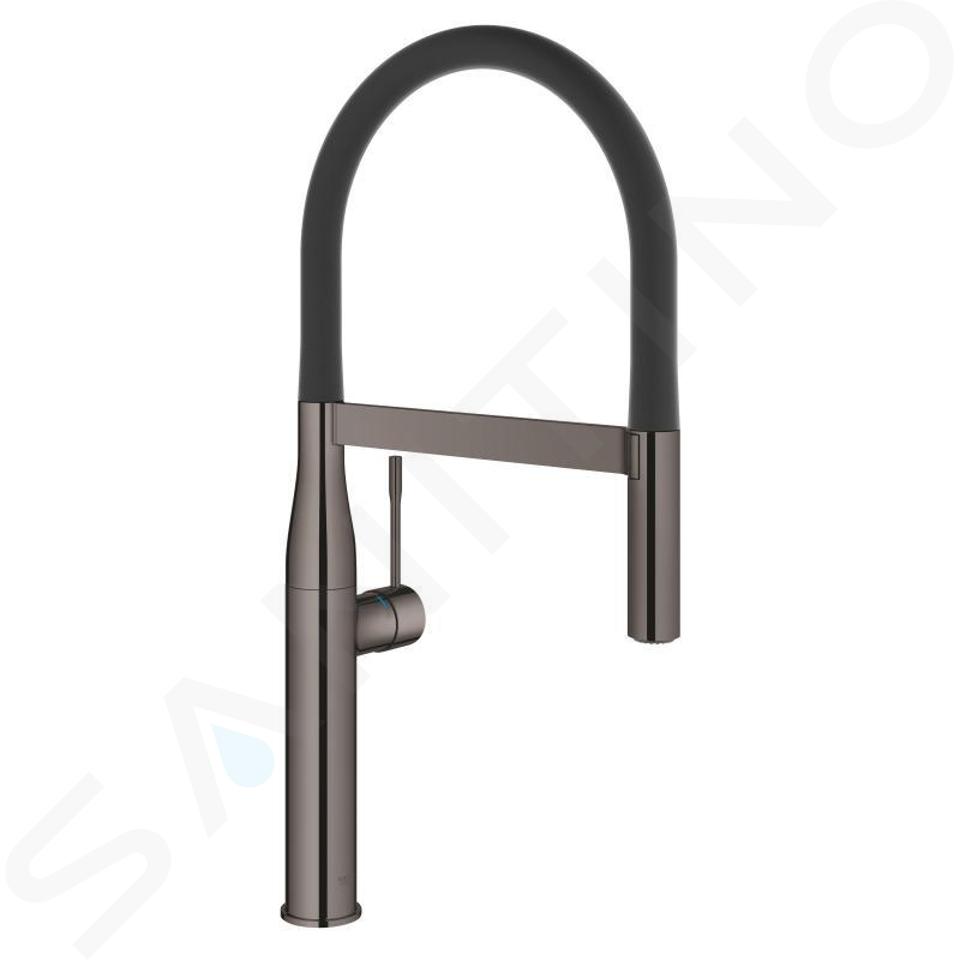 Grohe Essence - Baterie chiuvetă cu braț flexibil și comutator, Hard Graphite 30294A00