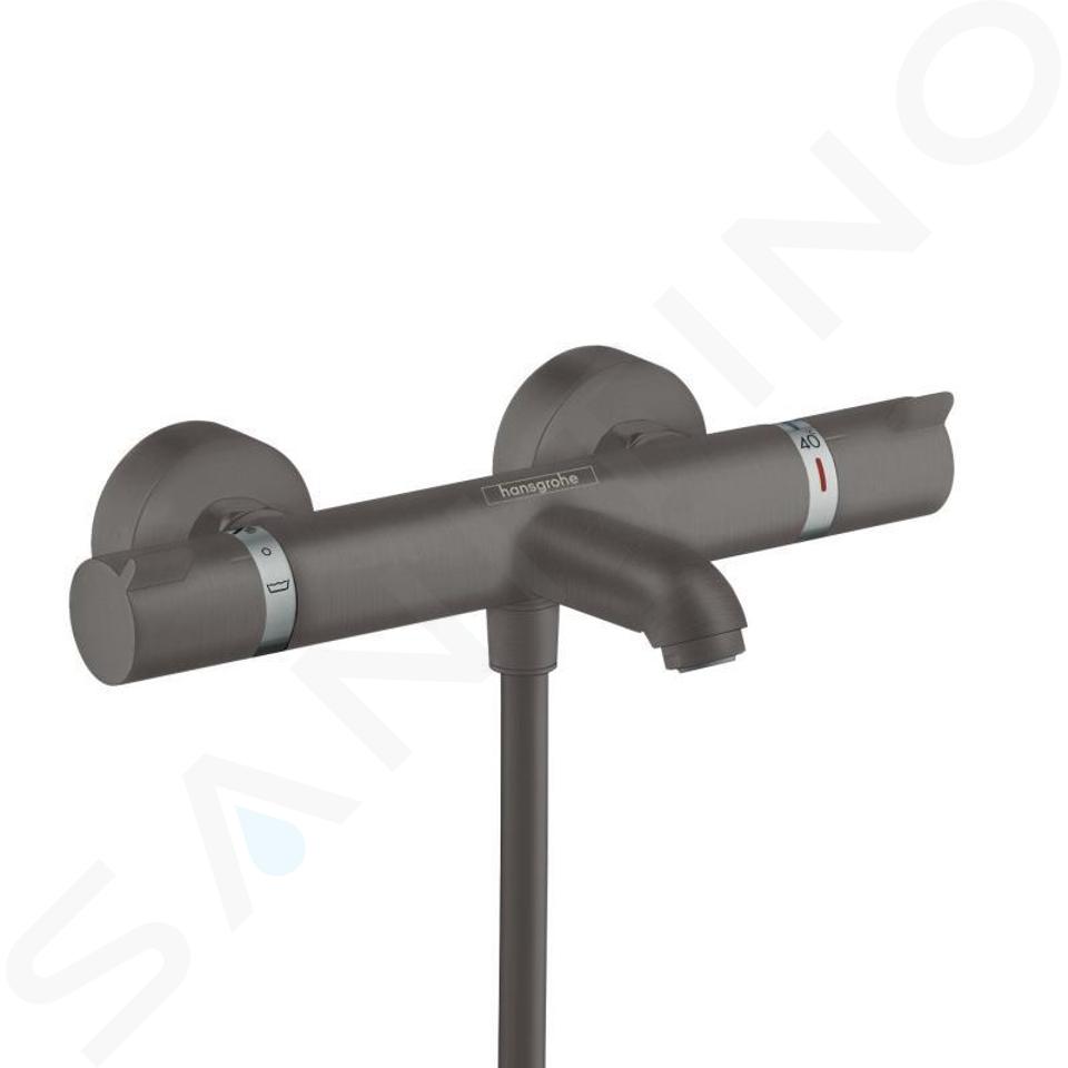 Hansgrohe Ecostat Comfort - Grifo de bañera termostático, cromo negro cepillado 13114340