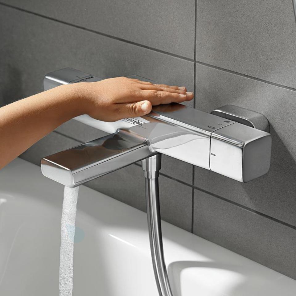 Hansgrohe Ecostat Universal - Grifo de bañera termostático, con 2 salidas,  cromo 13123000