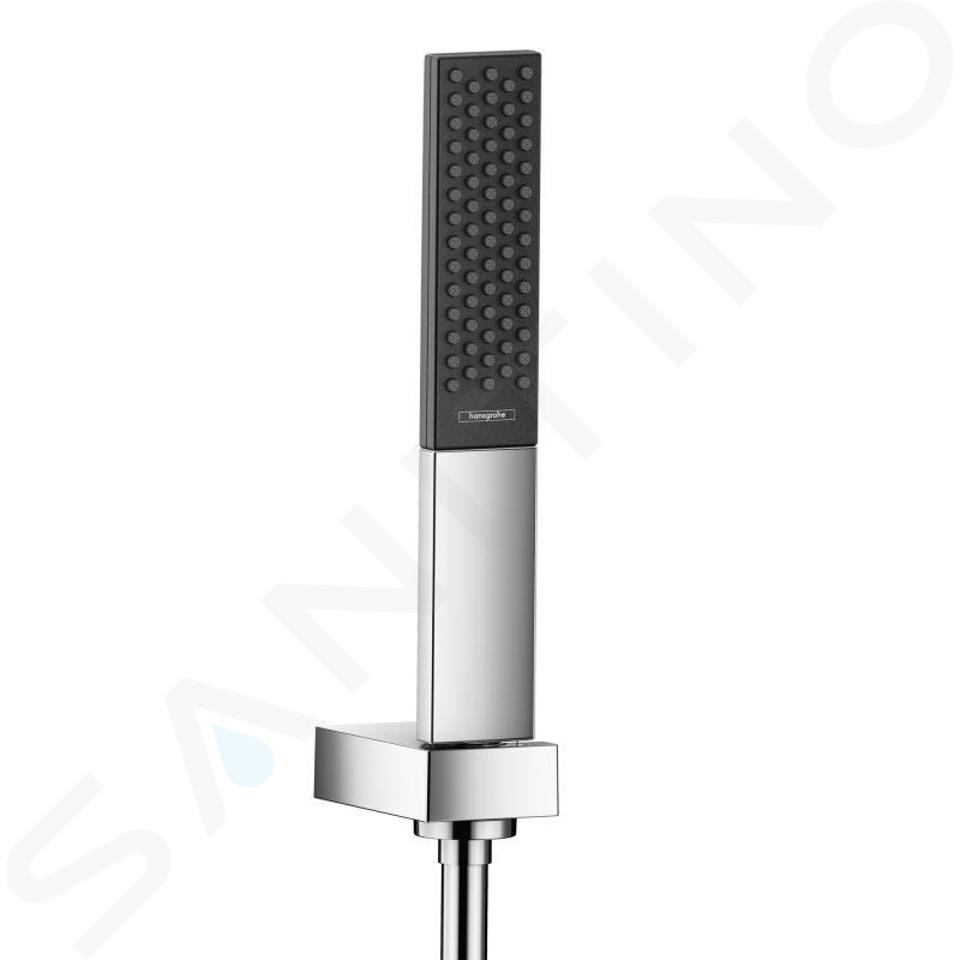 Hansgrohe Rainfinity - Conjunto de alcachofa de ducha 100, 1jet, soporte y manguera 1,25 m, cromo 26857000