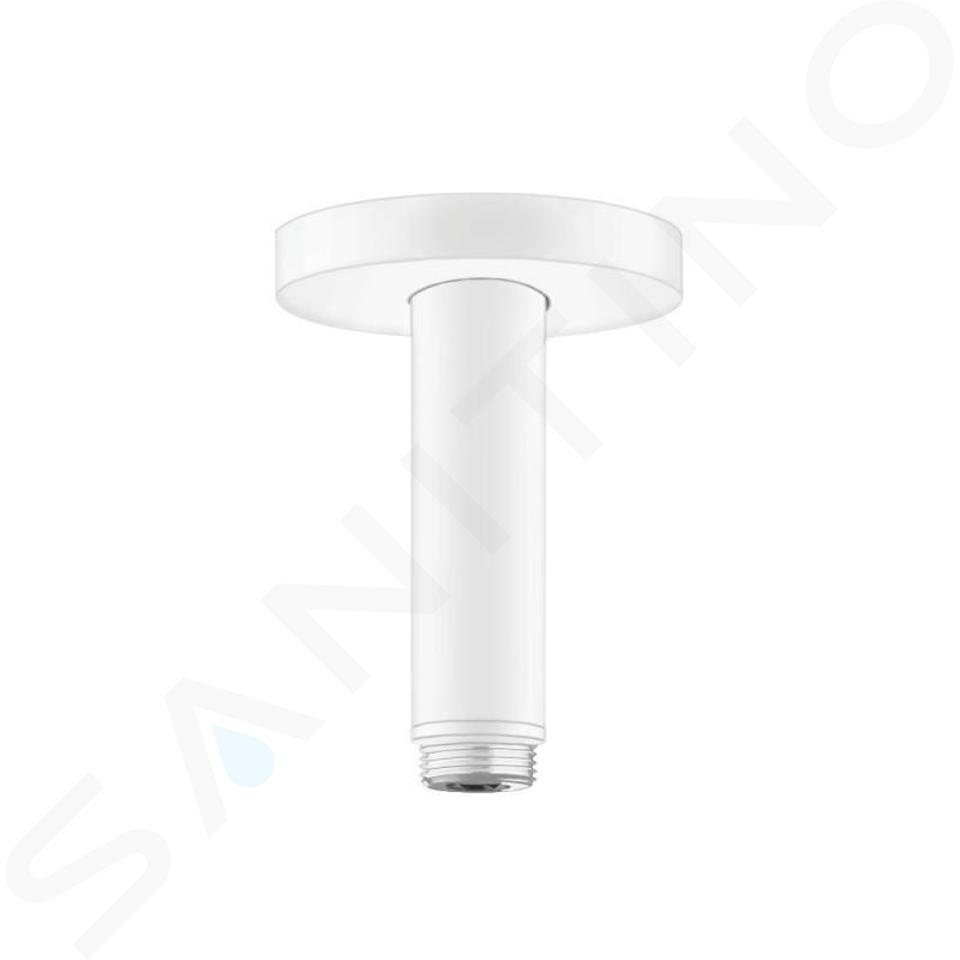 Hansgrohe Accessori - Braccio doccia a soffitto con 100 mm, bianco opaco 27393700