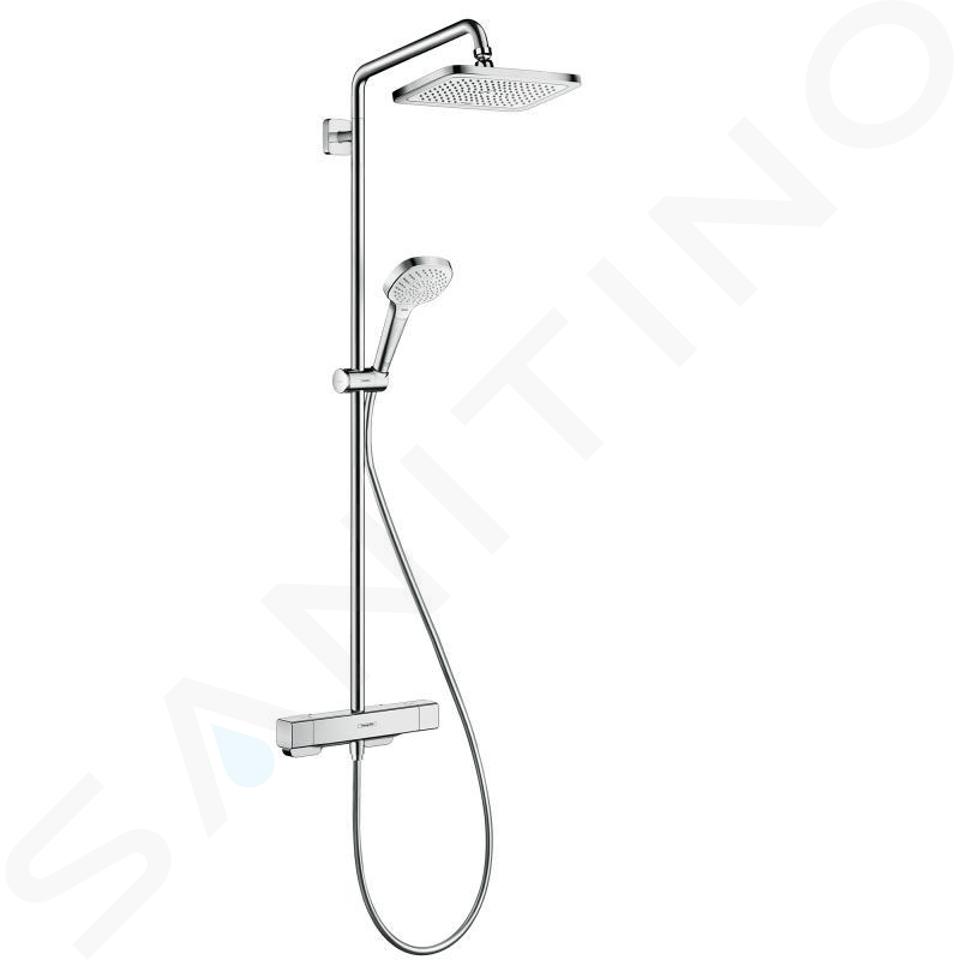 Hansgrohe Croma - Set doccia Showerpipe con termostato, getto singolo, cromo 27630000