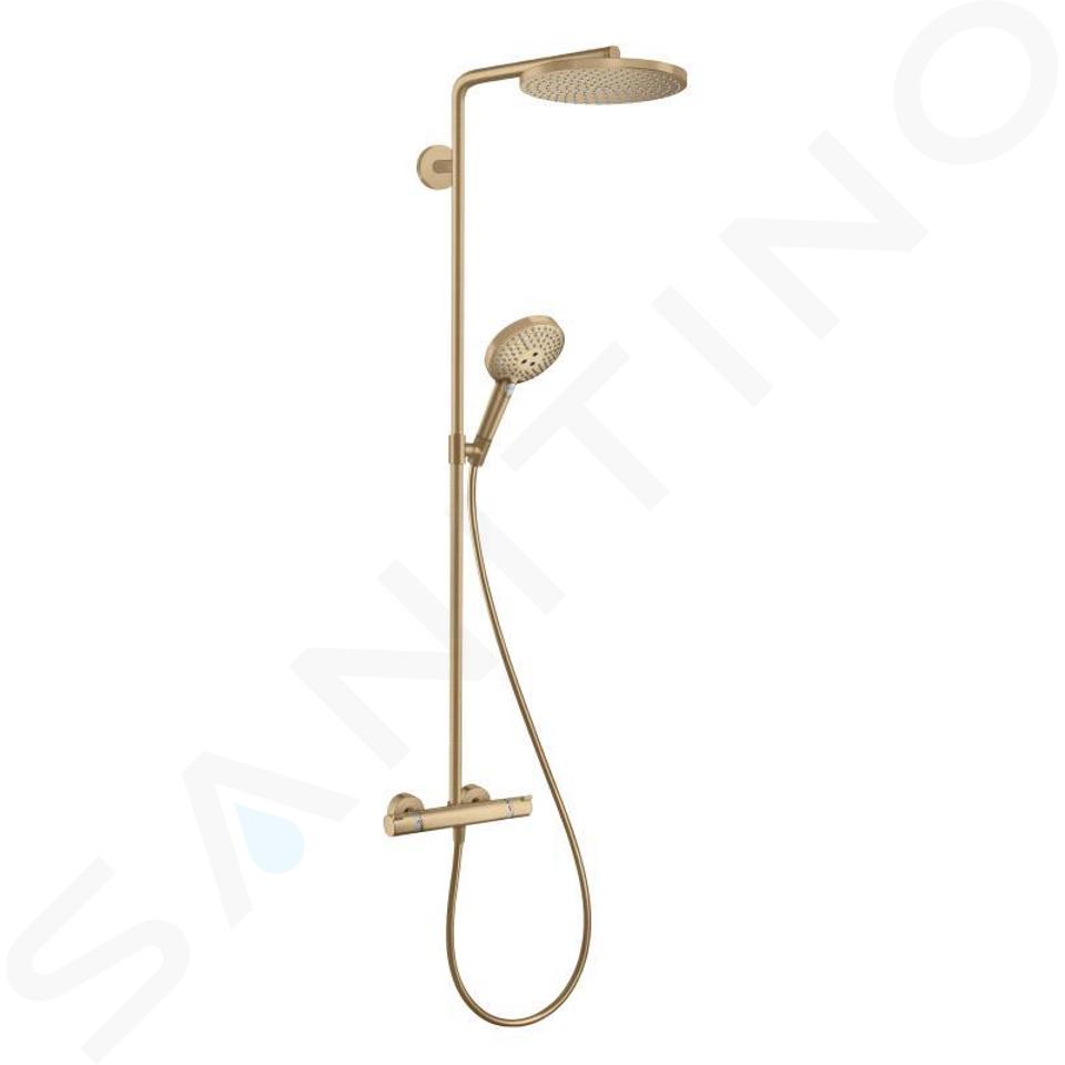 Hansgrohe Raindance Select S - Duschsäule Showerpipe mit Thermostatbatterie, 1jet, Bronze gebürstet 27633140