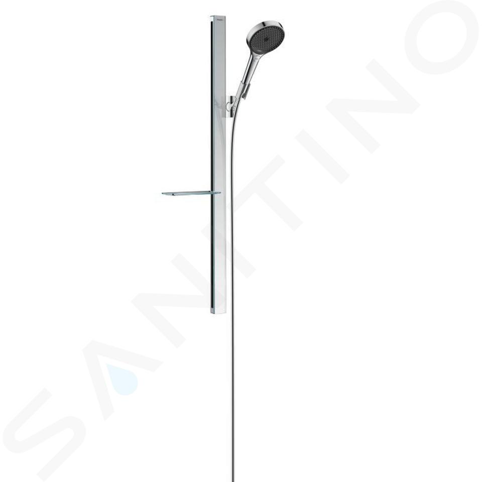 Hansgrohe Rainfinity - Set doccetta 130, 3 getti, asta 900 mm e flessibile, EcoSmart, cromo 27672000