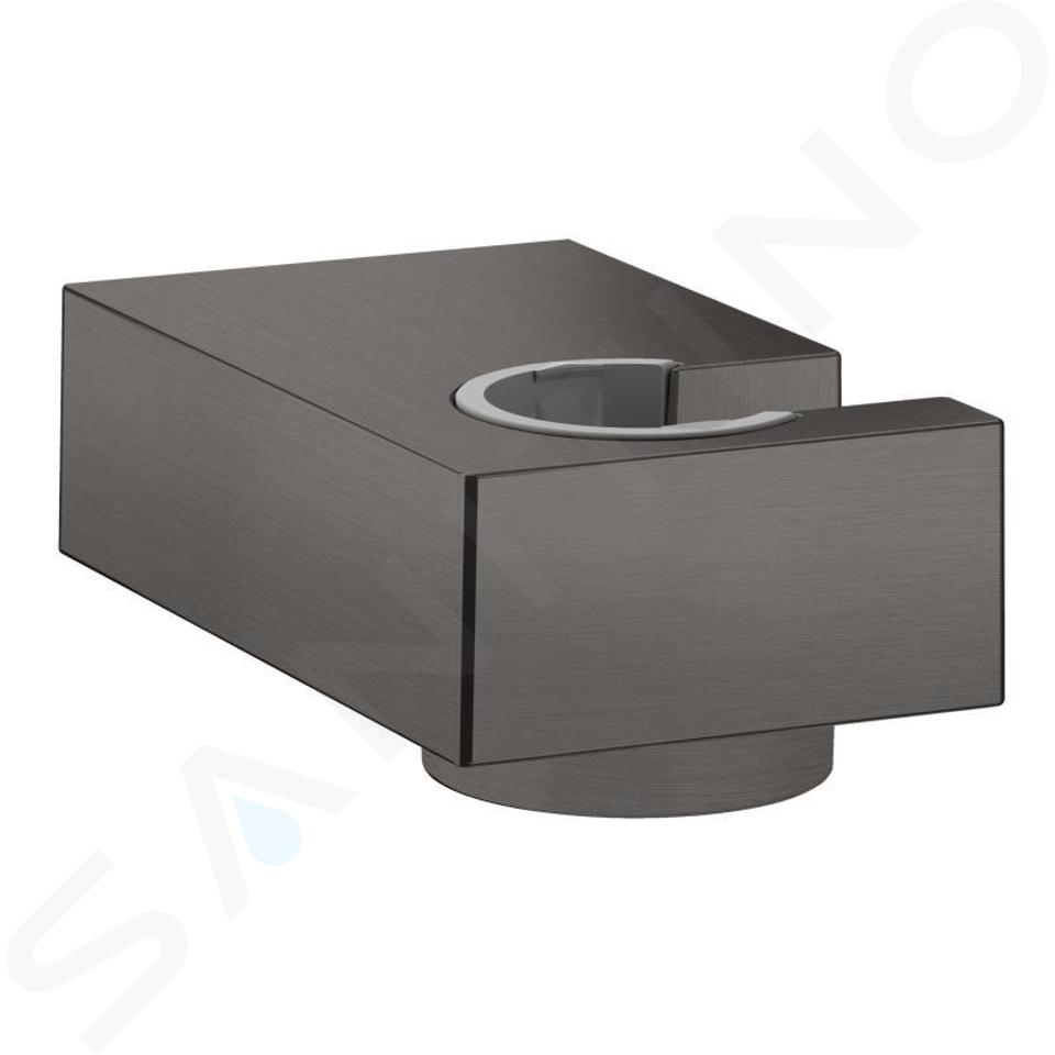 Hansgrohe Soportes de ducha - Soporte de ducha mural Porter E, cromo negro cepillado 28387340