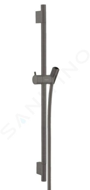 Hansgrohe Unica'S - Barra de ducha 650 mm con manguera de ducha, cromo negro cepillado 28632340