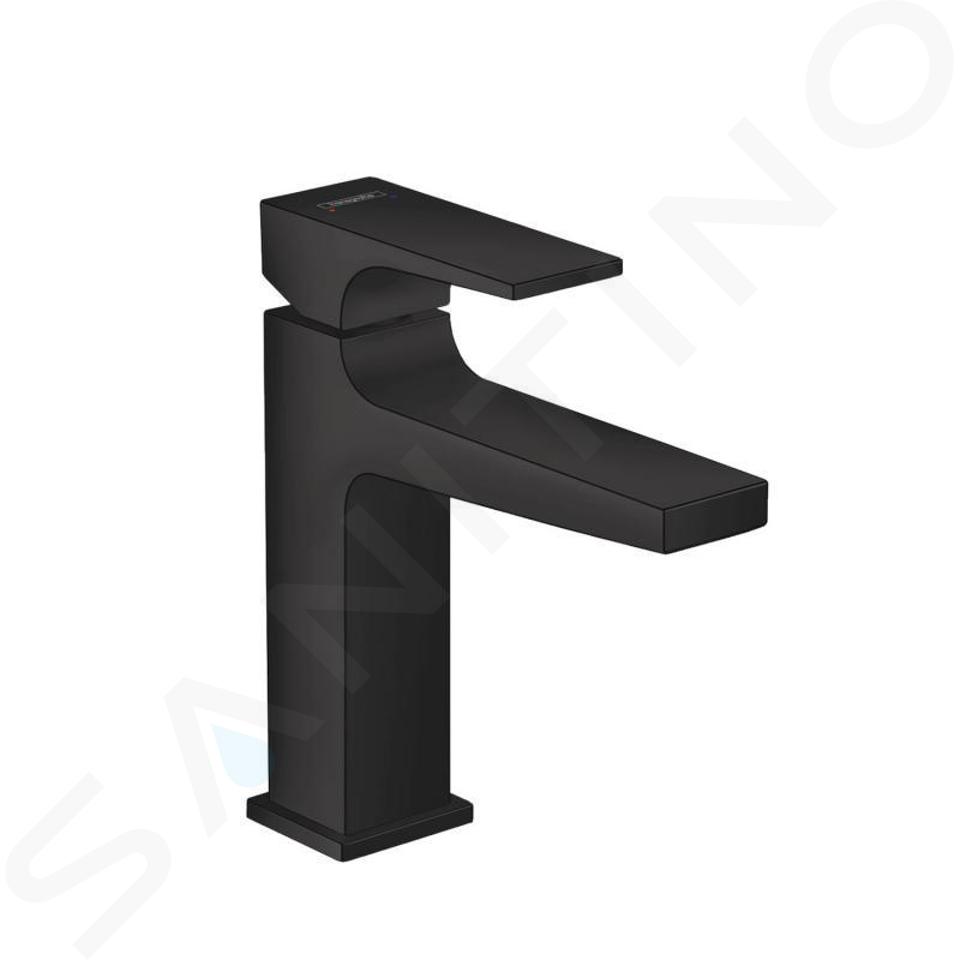 Hansgrohe Metropol - Bateria umywalkowa z kompletem odpływowym Push-Open, czarny mat 32507670