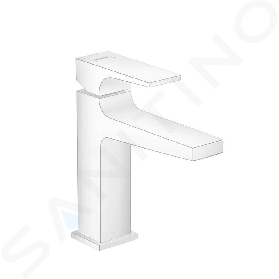 Hansgrohe Metropol - Mitigeur de lavabo avec bonde Push-Open, blanc mat 32507700