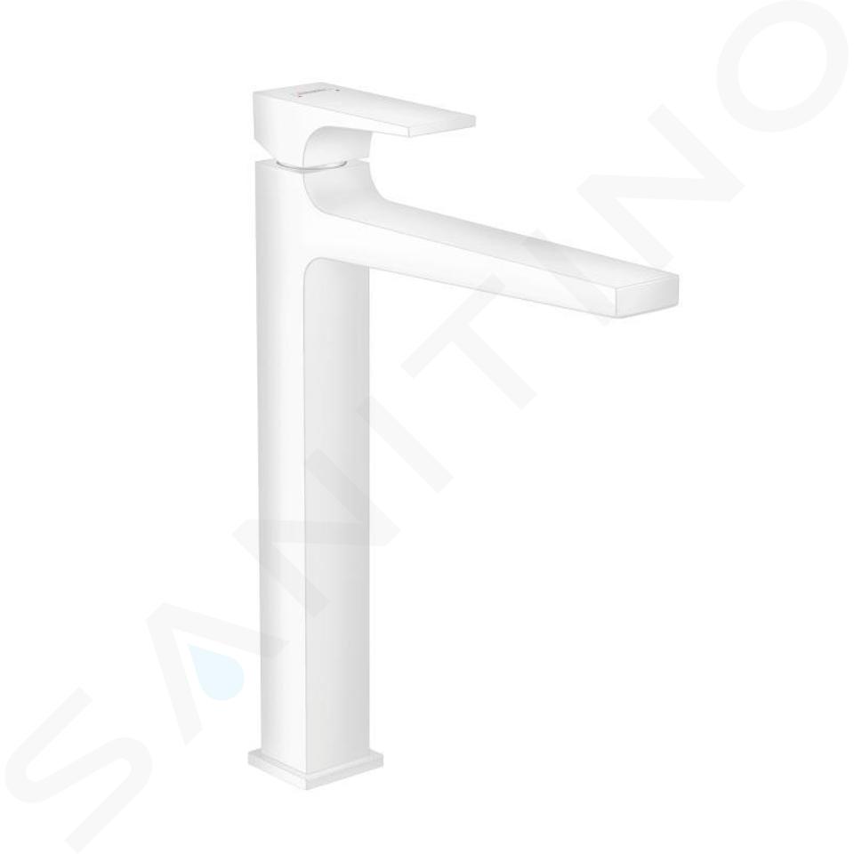 Hansgrohe Metropol - Bateria umywalkowa z kompletem odpływowym Push-Open, biały  mat 32512700