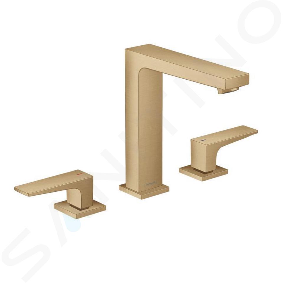 Hansgrohe Metropol - Miscelatore a 3 fori per lavabo, con sistema di scarico Push-Open, color bronzo spazzolato 32515140