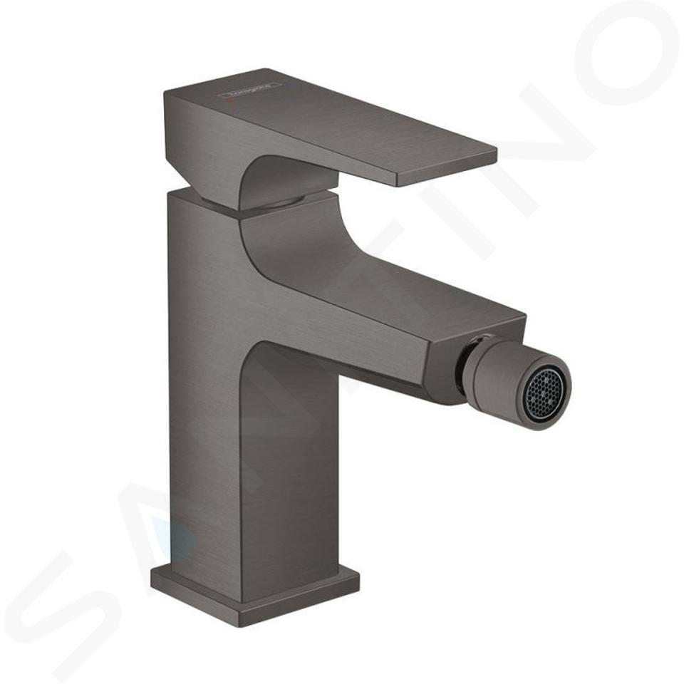 Hansgrohe Metropol - Miscelatore per bidet, con sistema di scarico Push-Open, cromo nero spazzolato 32520340