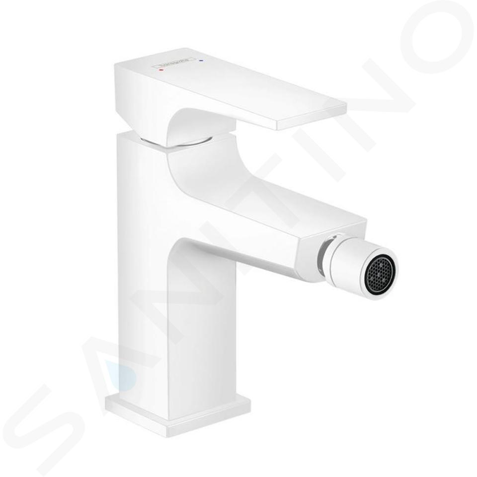 Hansgrohe Metropol - Bidetkraan met afvoergarnituur Push-Open, mat wit 32520700