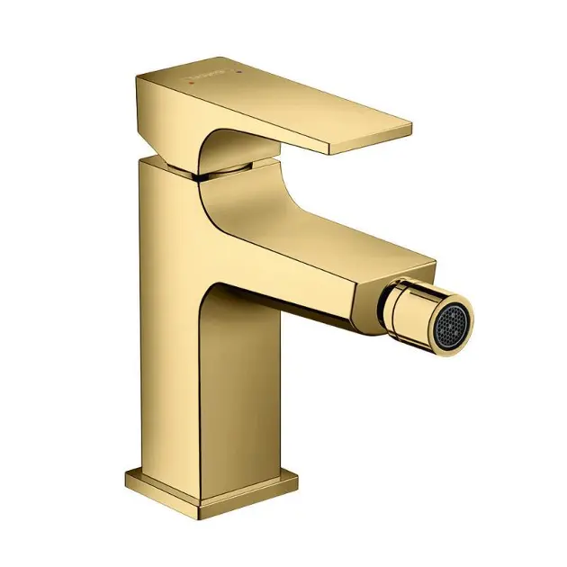 Hansgrohe Metropol - Grifo de bidé con desagüe Push-Open, aspecto de oro pulido 32520990