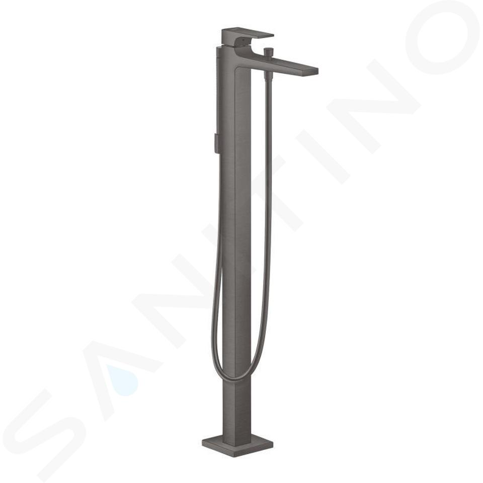 Hansgrohe Metropol - Miscelatore per vasca da bagno a pavimento, cromo nero spazzolato 32532340