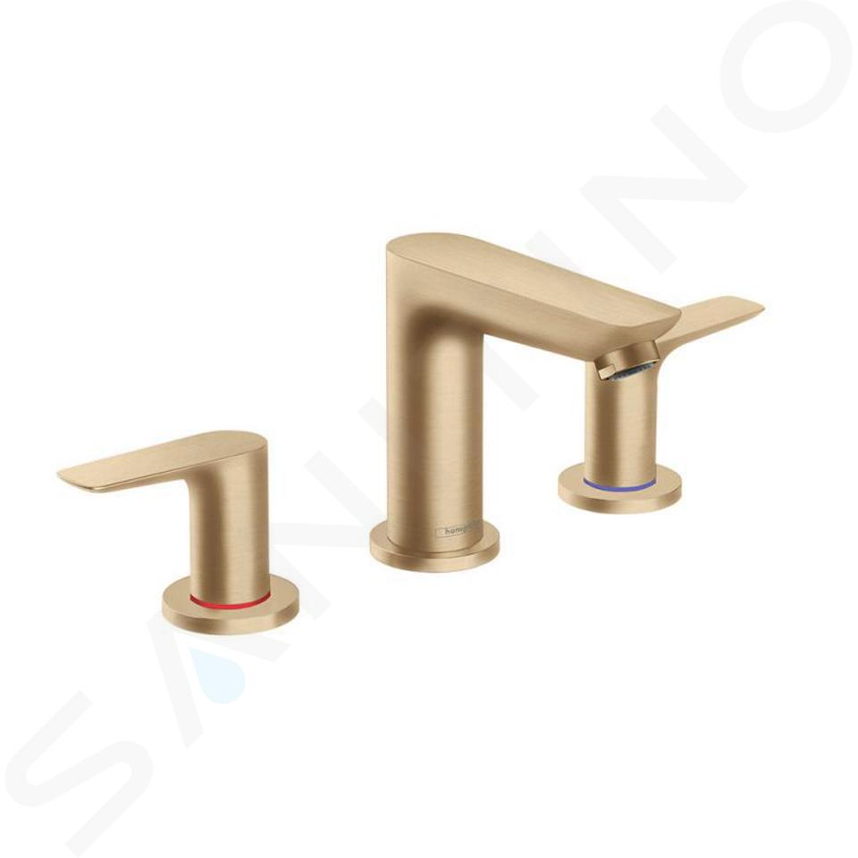 Hansgrohe Talis E - Umyvadlová baterie s výpustí, 3-otvorová instalace, kartáčovaný bronz 71733140