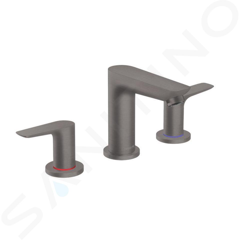 Hansgrohe Talis E - Miscelatore per lavabo, con sistema di scarico, montaggio a 3 fori, cromo nero spazzolato 71733340