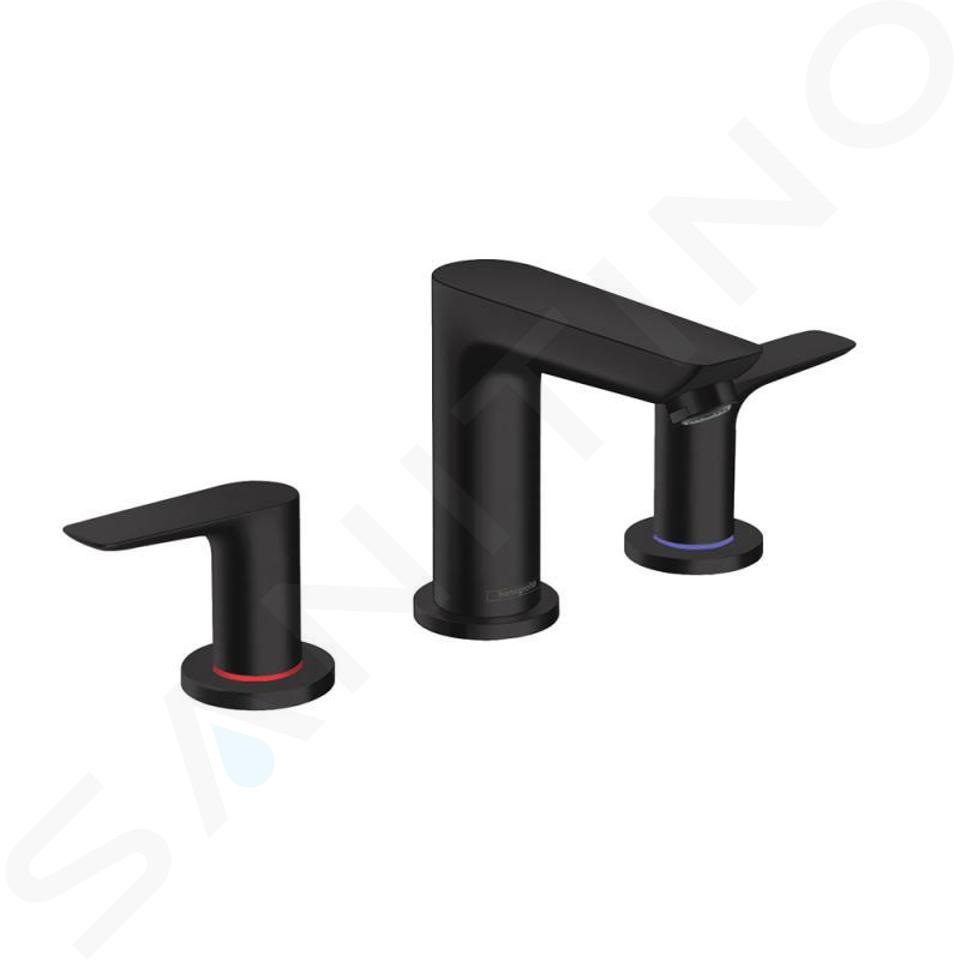 Hansgrohe Talis E - Miscelatore da lavabo, con sistema di scarico, montaggio a 3 fori, nero opaco 71733670