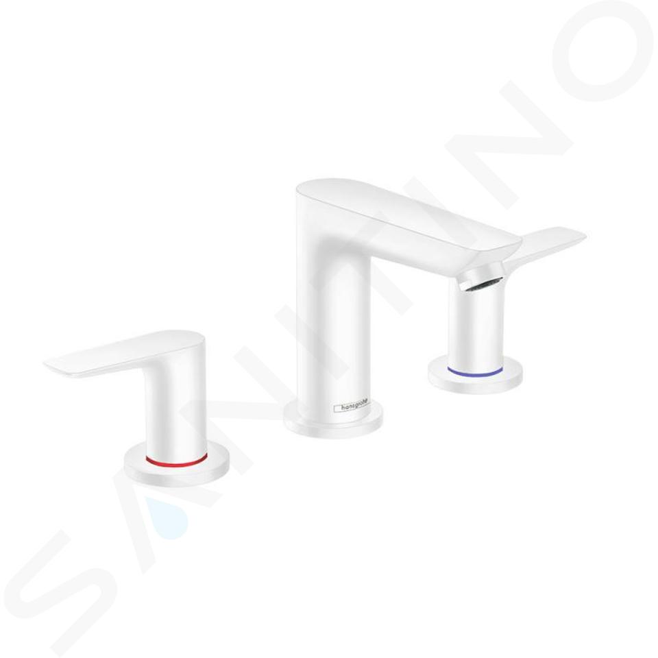 Hansgrohe Talis E - Miscelatore da lavabo, con sistema di scarico, montaggio a 3 fori, bianco opaco 71733700