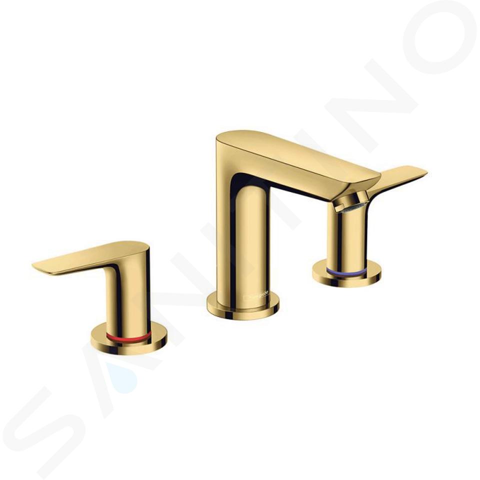 Grifo de Baño Grifo para Lavabo 3 Orificios, Oro Pulido 