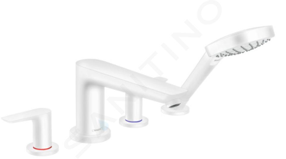 Hansgrohe Talis E - Grifo para borde de bañera, instalación de 4 orificios, blanco mate 71748700